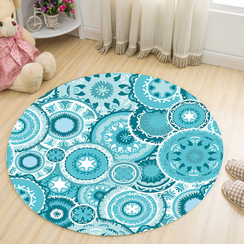 Black Casual Rug Polyester Graphic Rug Non-Slip Backing Rug for Living Room