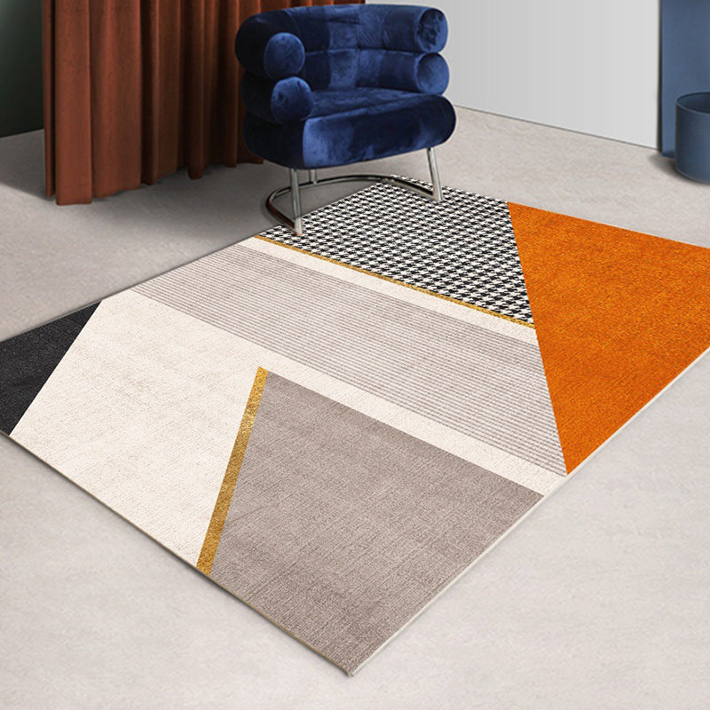 Modern Indoor Rug Leisure Houndstooth Print Polyester Area Rug Stain Resistant Carpet for Home Decor