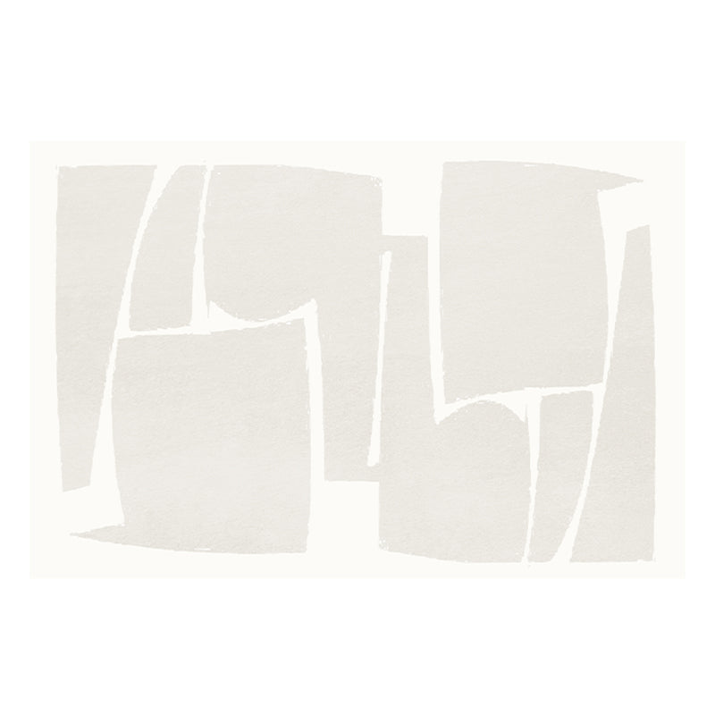 Wit kleurblokken Tapijt Modern polyester gebied Rug Easy Care Rug voor woningdecoratie