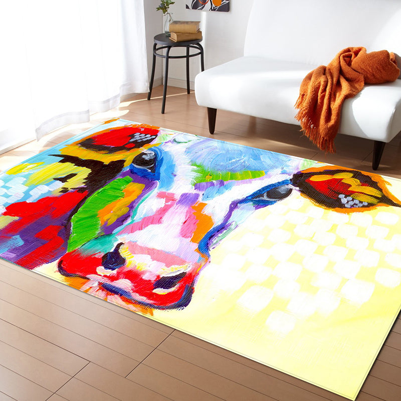 Black Modern Carpet Polyester Elephant Carpet Washable Carpet for Living Room