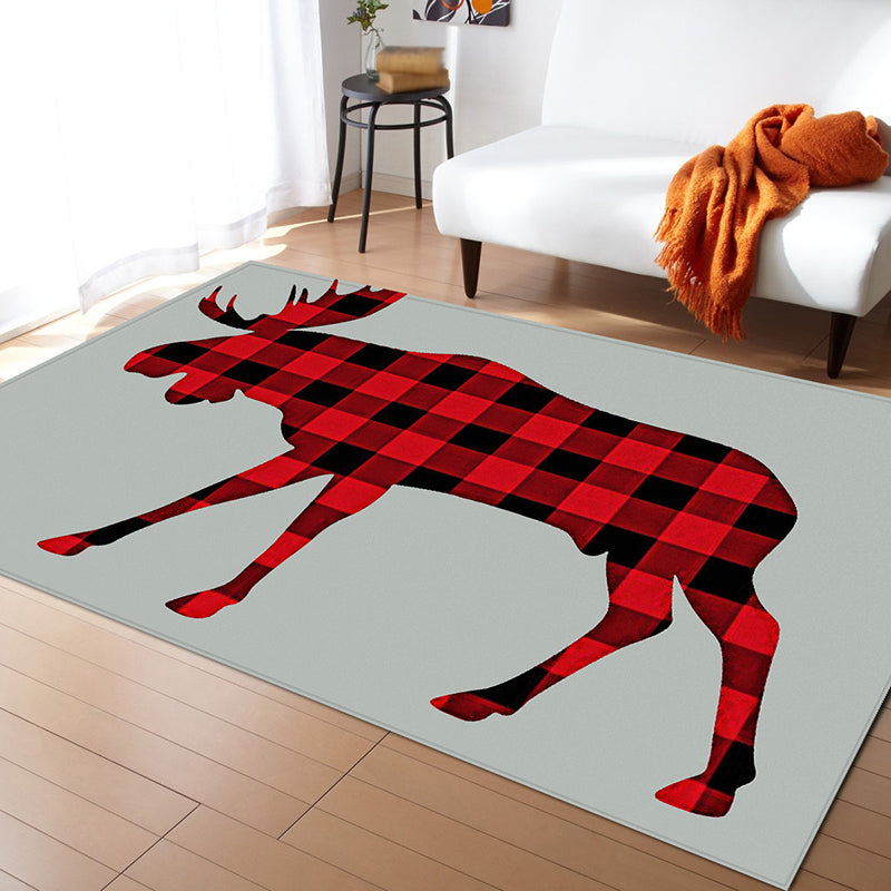 Black Modern Carpet Polyester Elephant Carpet Washable Carpet for Living Room