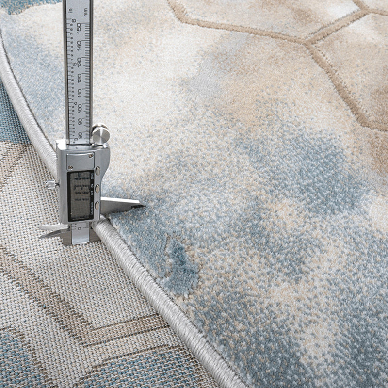 Modern Living Room Area Carpet Khaki Tie-Dye Area Rug Polyester Stain Resistant Rug