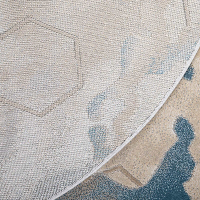 Modern Living Room Area Carpet Khaki Tie-Dye Area Rug Polyester Stain Resistant Rug