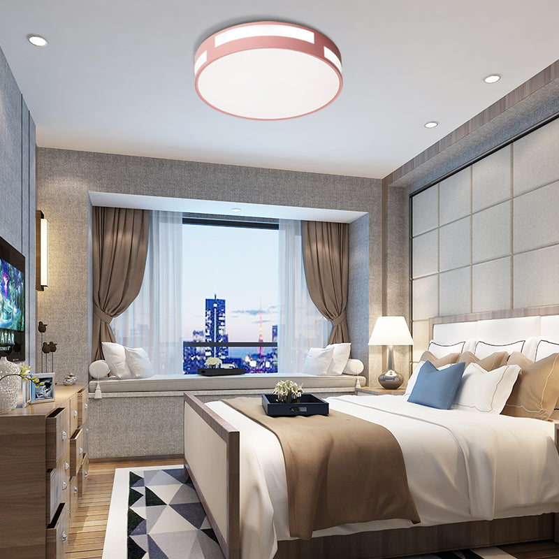 Ronde inbouwplafondlamp Moderne Scandinavische acrylkap LED-inbouwlamp in blauw/groen/roze/geel