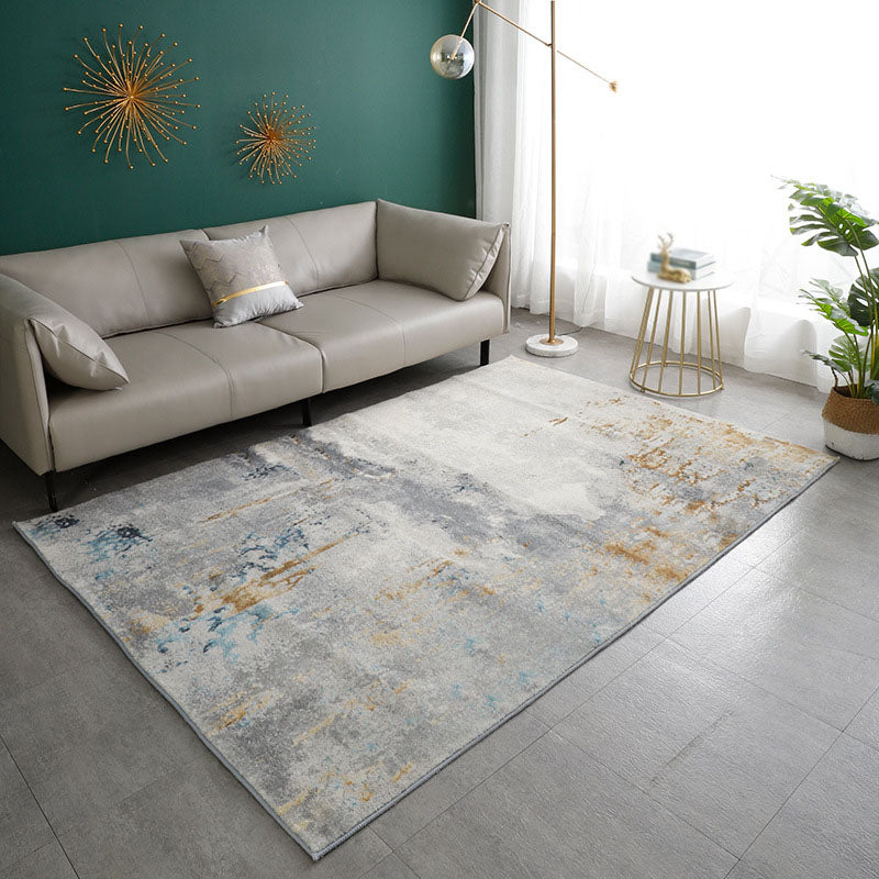 Orange Modern Rug Polyester Striped Rug Washable Indoor Rug for Home Decor