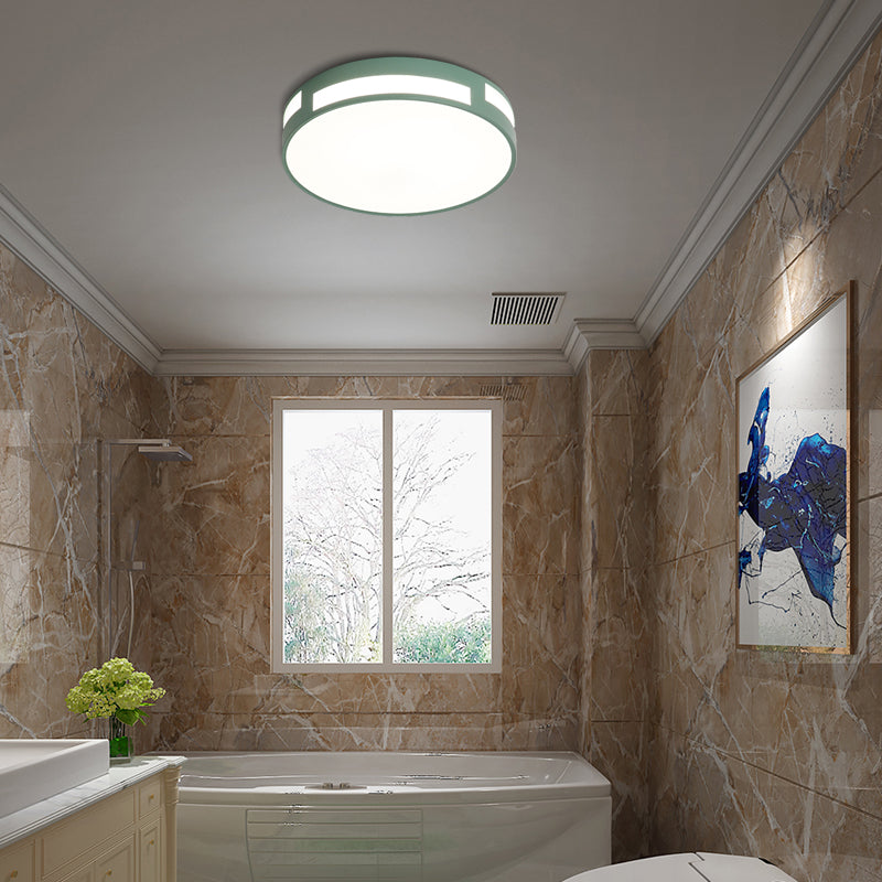 Ronde inbouwplafondlamp Moderne Scandinavische acrylkap LED-inbouwlamp in blauw/groen/roze/geel