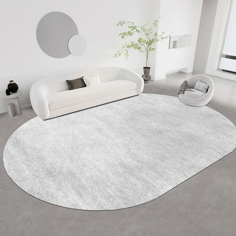 Modern Oval Carpet Minimalist Polyster Indoor Rug Washable Area Carpet for Living Room