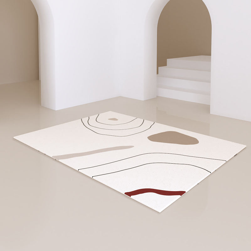 Simplicity Area Carpet Modern Polyester Rug Stain Resistant Washable Rug for Living Room