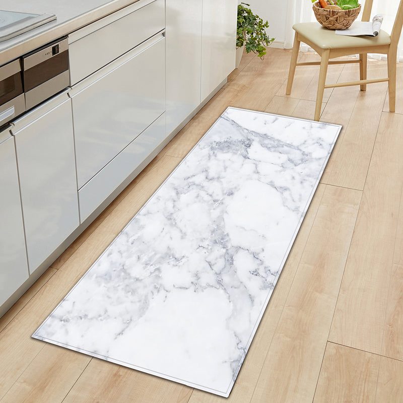 Industrial Marble Print Rug Polyester Indoor Carpet Non-Slip Backing Area Rug for Home Decoration