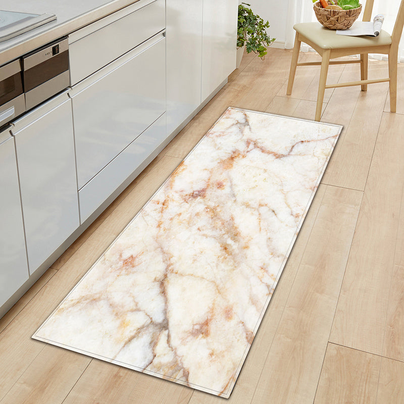 Industrial Marble Print Rug Polyester Indoor Carpet Non-Slip Backing Area Rug for Home Decoration