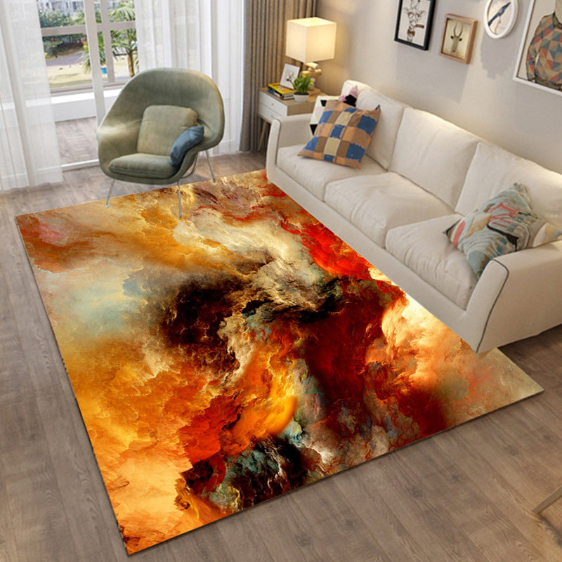 Contemporary Area Carpet Abstract Pattern Rug Polyester Stain Resistant Area Rug for Living Room
