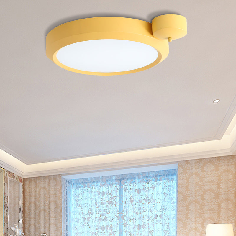 Blue / Red / Yellow Round Flushmount Lighting Metal Integrated Led Nordic Ceiling Flush Light in Second Gear, 20.5 "/25" W