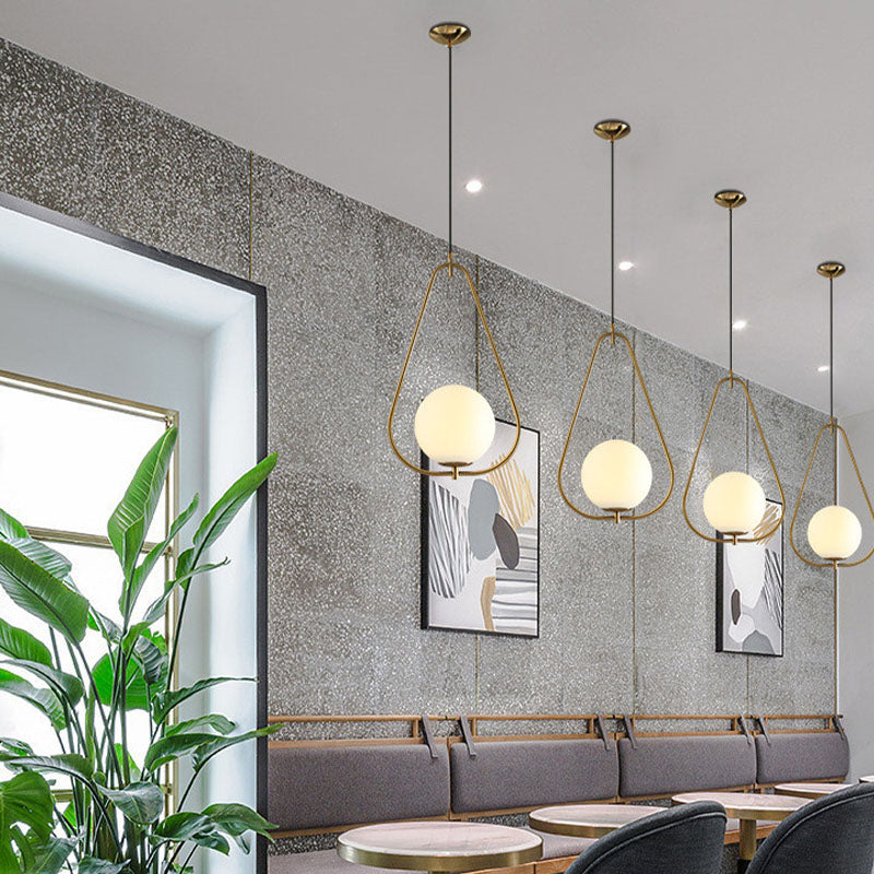 Weißes Glas Deckenleuchte Ding Room Schlafzimmer Ein leichtes modernes hängendes Licht