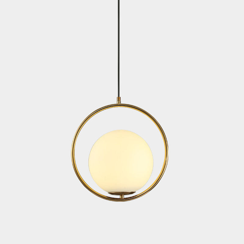 Weißes Glas Deckenleuchte Ding Room Schlafzimmer Ein leichtes modernes hängendes Licht