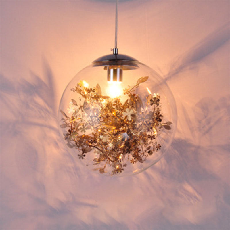 Schlafzimmer Einfache One Lampe Hanging Light Kit Globe Lucency Glass Anhängerlampe