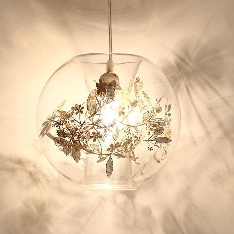 Schlafzimmer Einfache One Lampe Hanging Light Kit Globe Lucency Glass Anhängerlampe