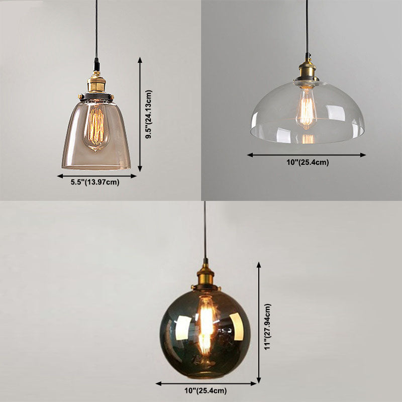 1 Light Pendant Lamp with Lucency Glass Modern Suspension Lighting Fixture