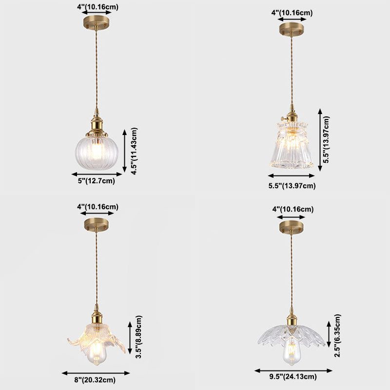 One Head Modern Clear Glass Pendant Light Bedroom Living Room Dining Room Pendant