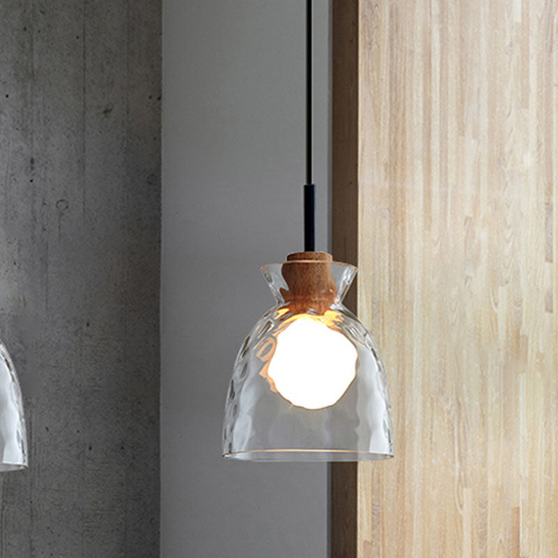 Contemporary Ceiling Hanging Light Fixture with Glass Shade for Sitting Room