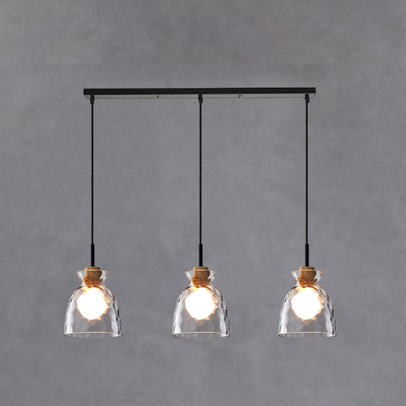 Contemporary Ceiling Hanging Light Fixture with Glass Shade for Sitting Room