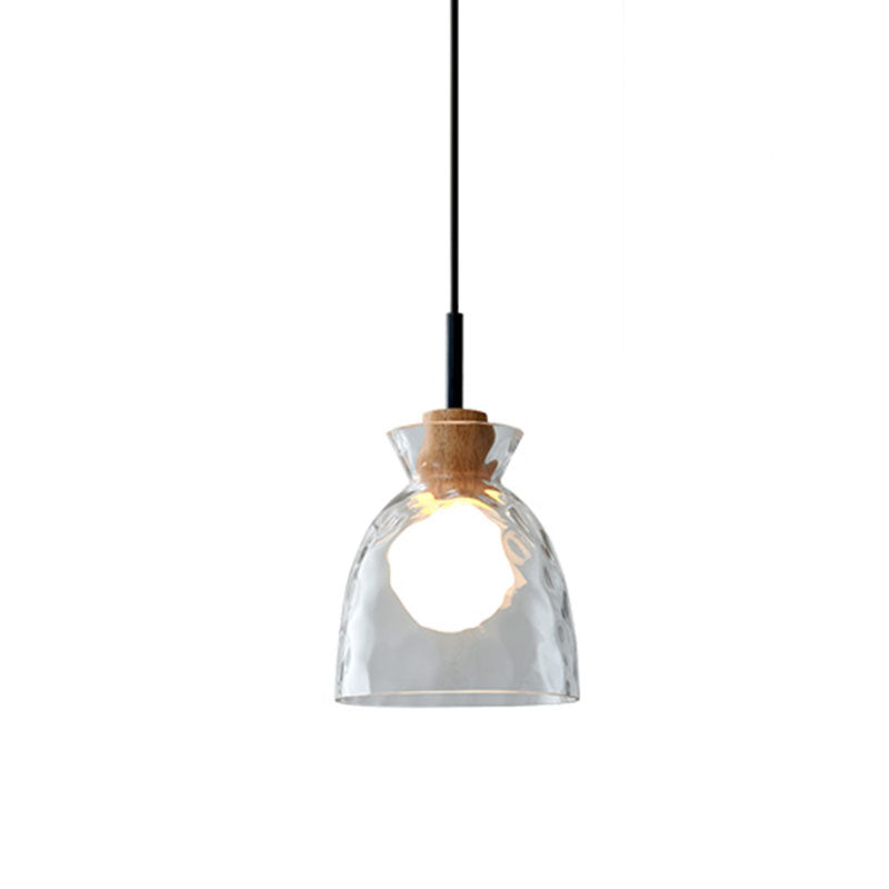 Contemporary Ceiling Hanging Light Fixture with Glass Shade for Sitting Room