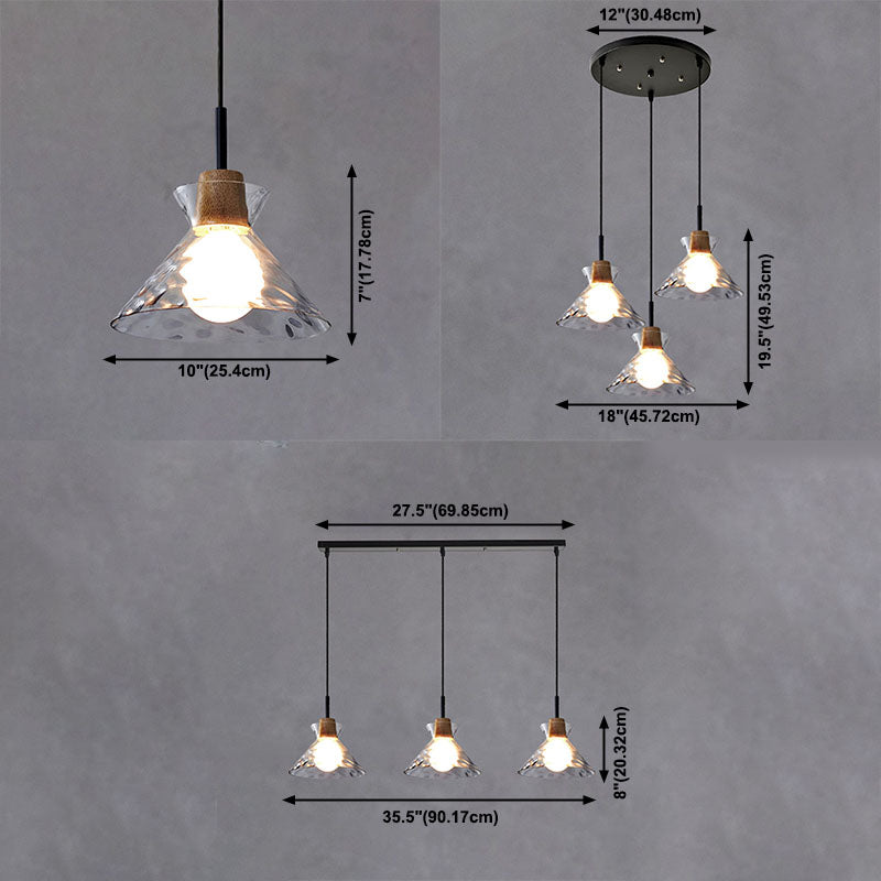 Contemporary Ceiling Hanging Light Fixture with Glass Shade for Sitting Room