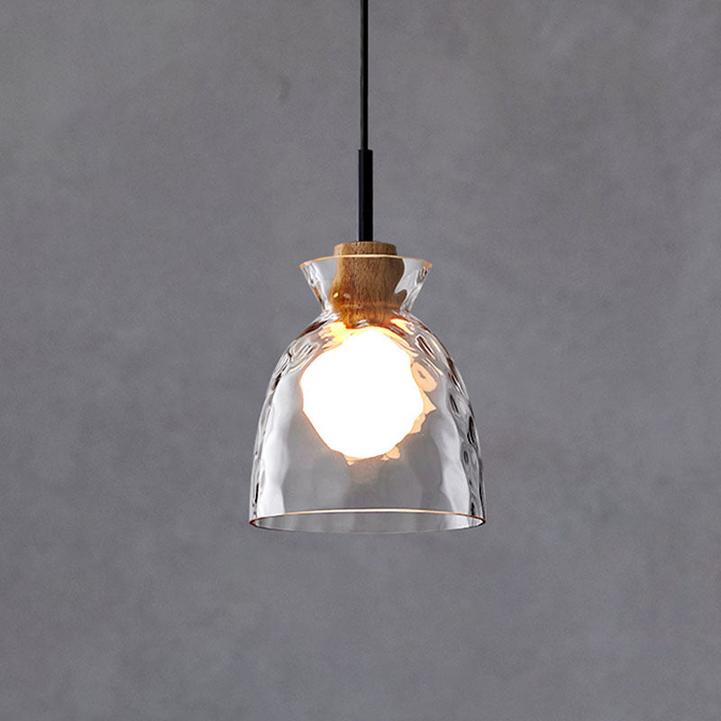 Contemporary Ceiling Hanging Light Fixture with Glass Shade for Sitting Room