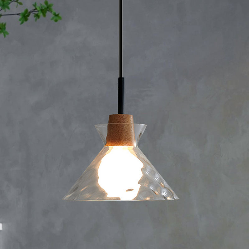 Contemporary Ceiling Hanging Light Fixture with Glass Shade for Sitting Room