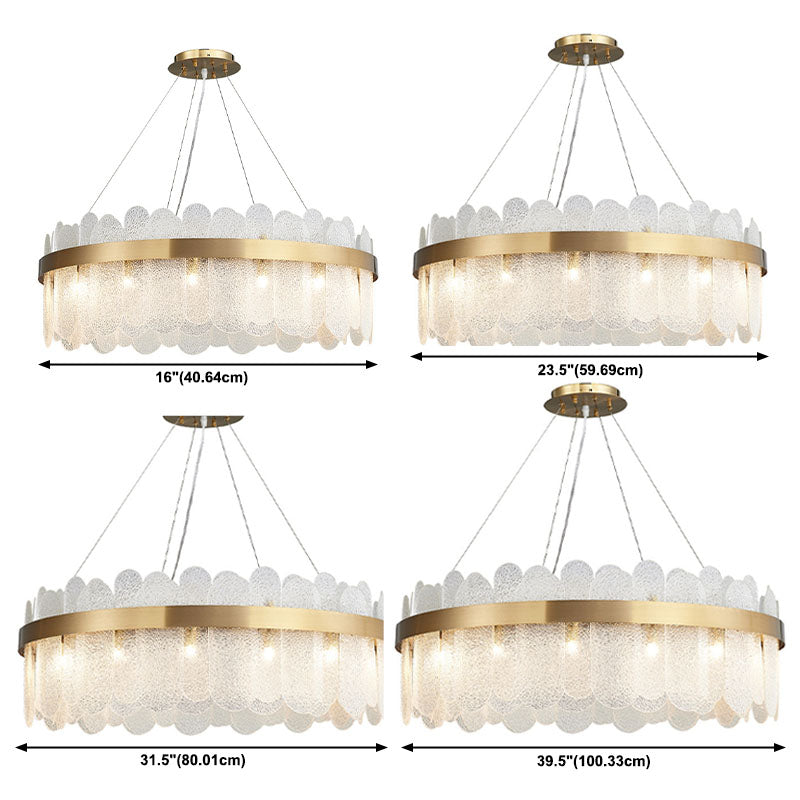 Drum Chandelier Light Fixture Vintage Glass Pendant Lighting for Restaurant