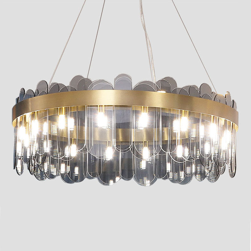 Drum Kronleuchter Leuchte moderne Glasanhänger Beleuchtung für das Restaurant