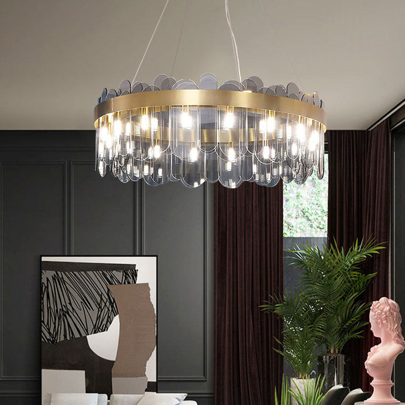 Drum Kronleuchter Leuchte moderne Glasanhänger Beleuchtung für das Restaurant