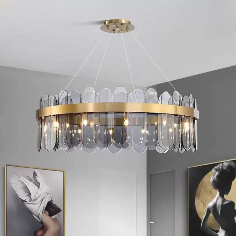 Drum Kronleuchter Leuchte moderne Glasanhänger Beleuchtung für das Restaurant