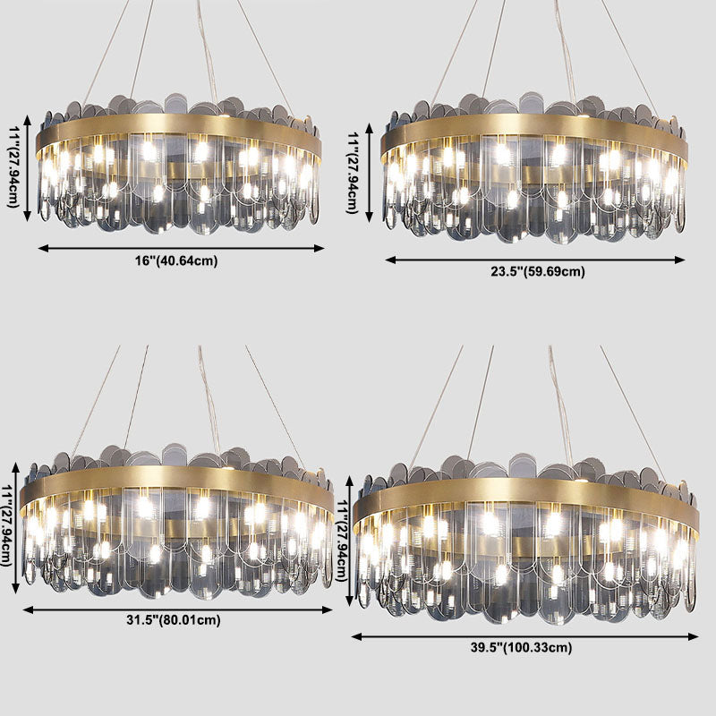 Drum Kronleuchter Leuchte moderne Glasanhänger Beleuchtung für das Restaurant