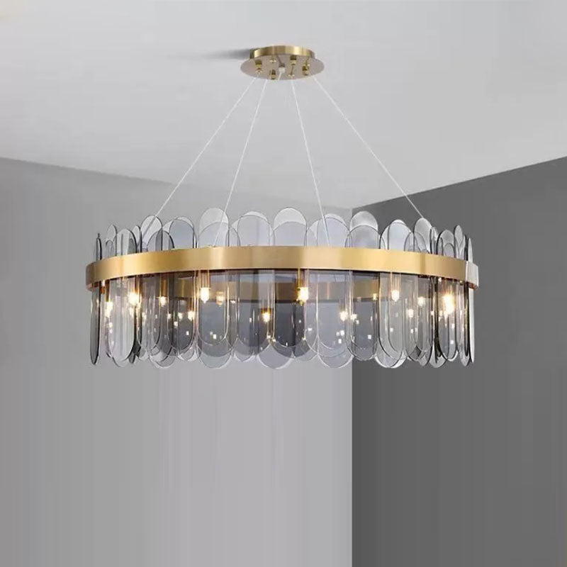 Drum Kronleuchter Leuchte moderne Glasanhänger Beleuchtung für das Restaurant