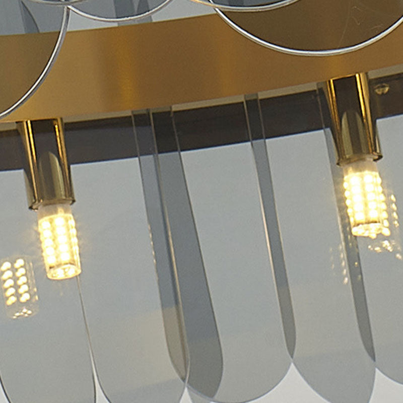 Drum Kronleuchter Leuchte moderne Glasanhänger Beleuchtung für das Restaurant