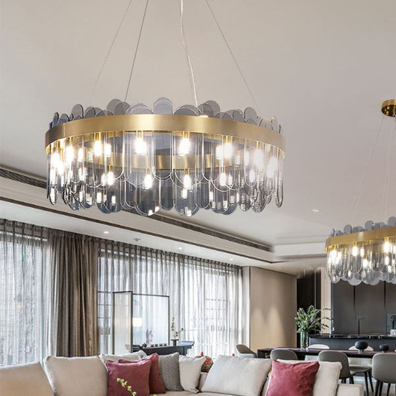 Drum Kronleuchter Leuchte moderne Glasanhänger Beleuchtung für das Restaurant