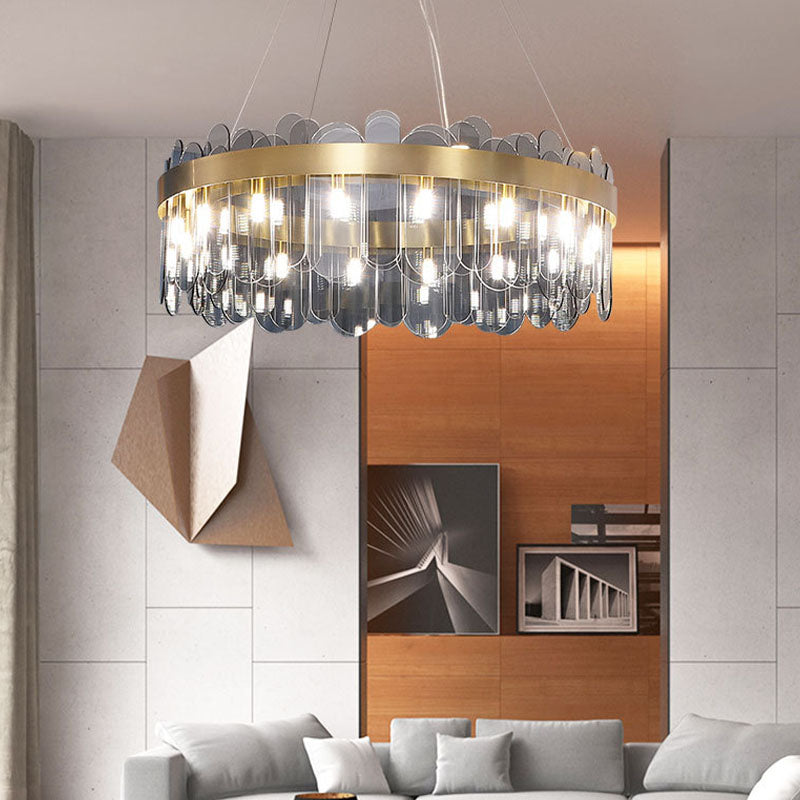 Drum Kronleuchter Leuchte moderne Glasanhänger Beleuchtung für das Restaurant