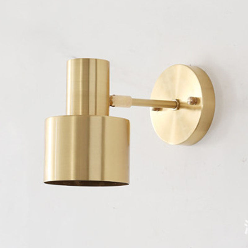 Pocone murale in metallo in stile postmoderno 1 lampada da parete in oro chiaro per corridoio da letto