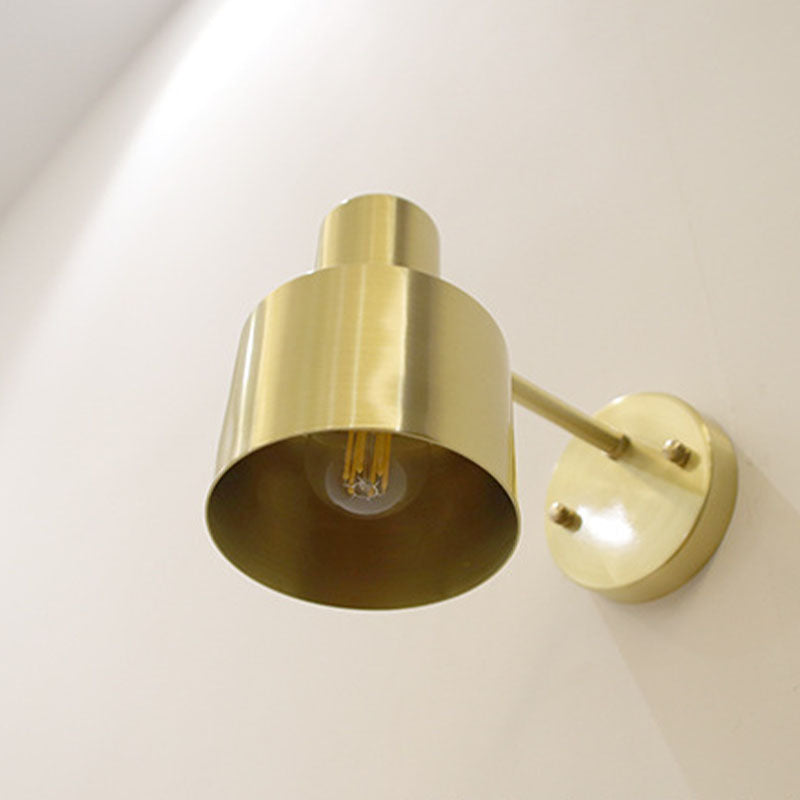 Pocone murale in metallo in stile postmoderno 1 lampada da parete in oro chiaro per corridoio da letto