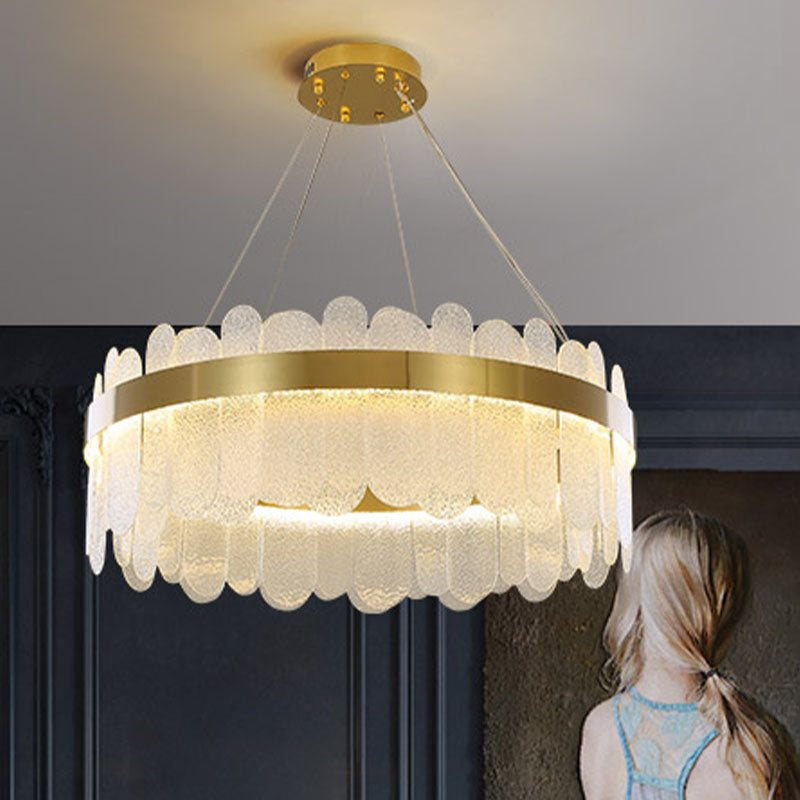 Drum Kronleuchter Leuchte moderne Glasanhänger Beleuchtung für das Restaurant