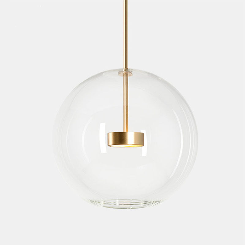 1 pendentif en forme de globe léger avec un luminaire d'éclairage de suspension moderne en verre transparent