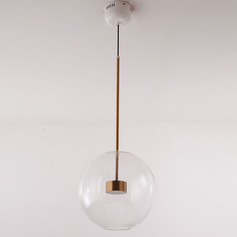1 pendentif en forme de globe léger avec un luminaire d'éclairage de suspension moderne en verre transparent