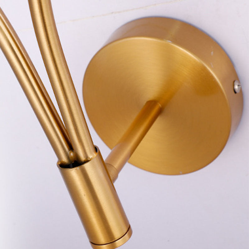 Contemporary Style Metal Wall Sconce with White Glass 1 Light Wall Lamp for Bedside