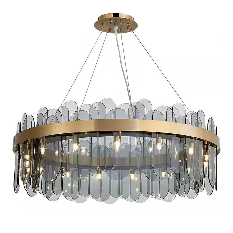 Drum Kronleuchter Leuchte moderne Glasanhänger Beleuchtung für das Restaurant