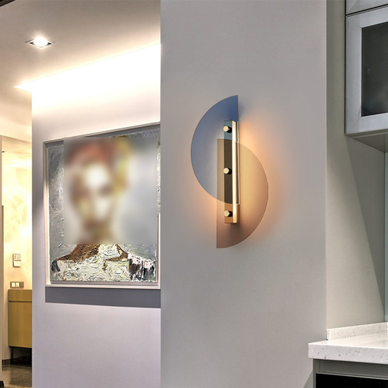 Moderne Wandmontaglampen mit bogenförmiger Glaswandleuchten für Schlafzimmer