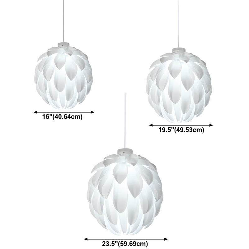 Lámpara de suspensión de techo colgante de marco blanco para el dormitorio