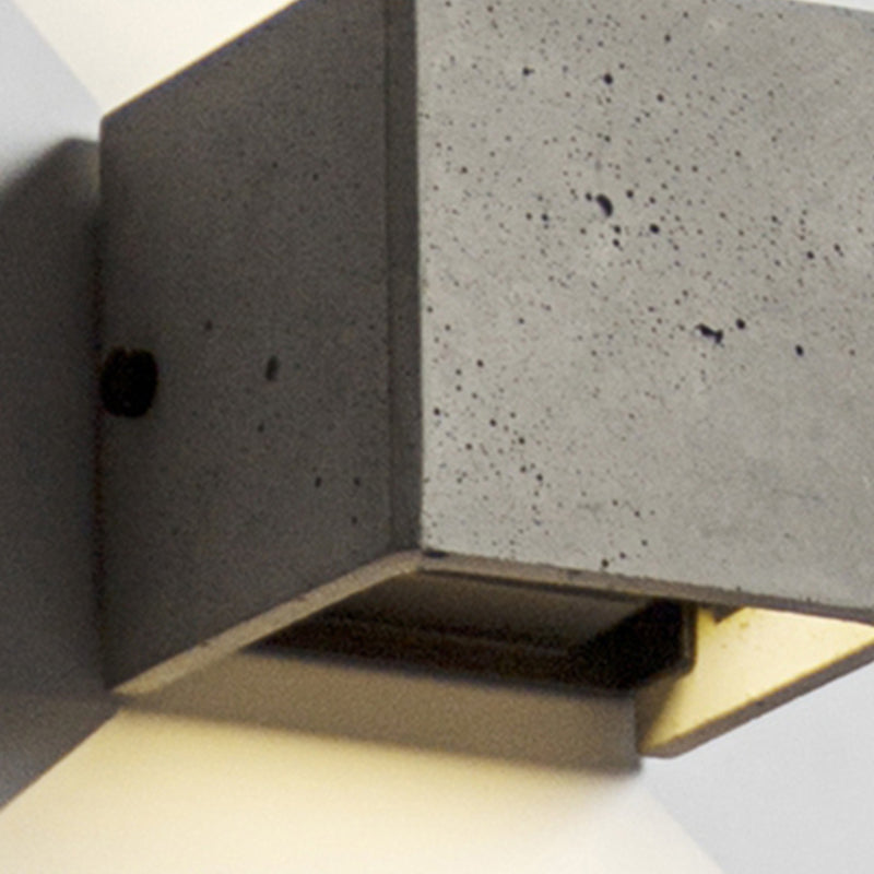 Lámpara de luz cuadrado Lámpara de pared moderna de 1 luz con sombra de cemento gris