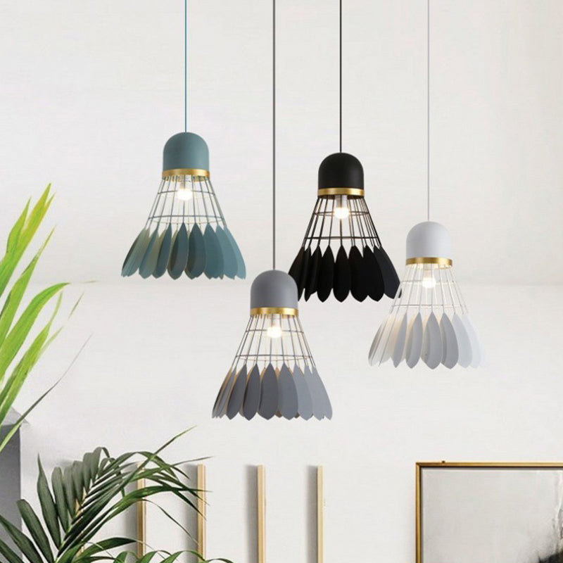 Modern Macaron Badminton Hanging Pendnant Lamp Metal Hanging Pendant Lights for Restaurant