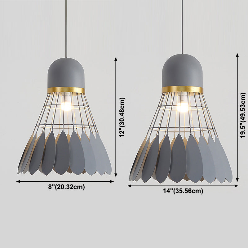 Modern Macaron Badminton Hanging Pendnant Lamp Metal Hanging Pendant Lights for Restaurant