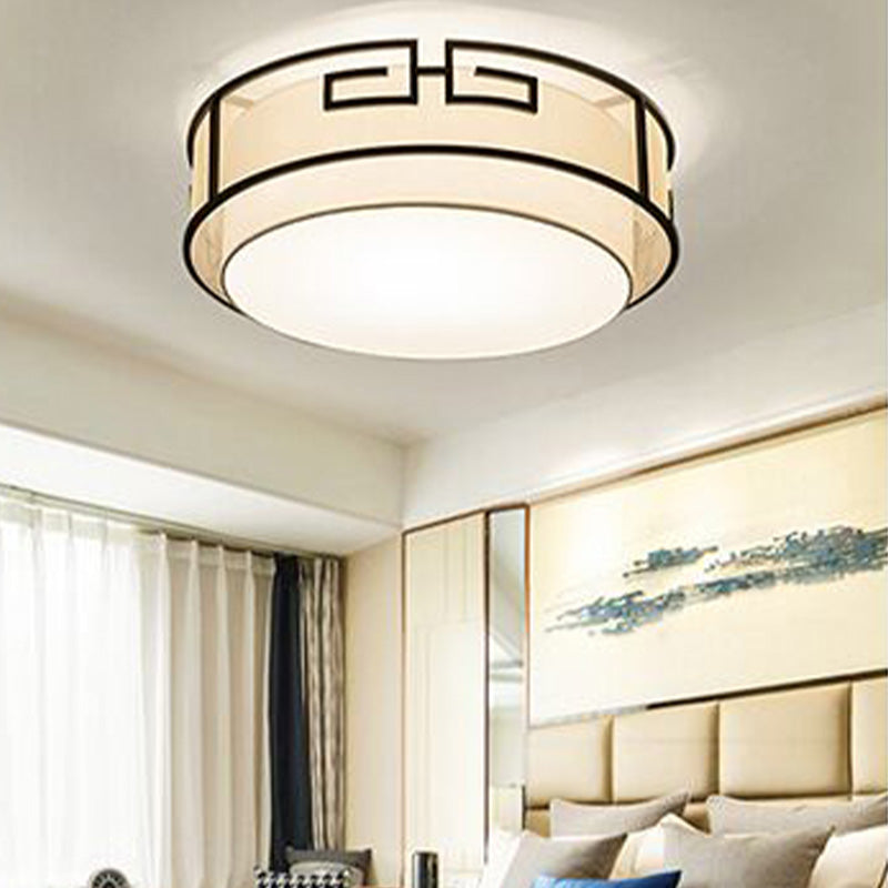 3/5 Hoofden Stof Plafondlamp Chinese Stijl Flush Mount Verlichtingsapparatuur voor Woonkamer